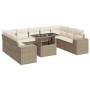 Juego de sofás jardín con cojines beige 10 pzas ratán sintético von , Gartensets - Ref: Foro24-3326859, Preis: 971,00 €, Raba...