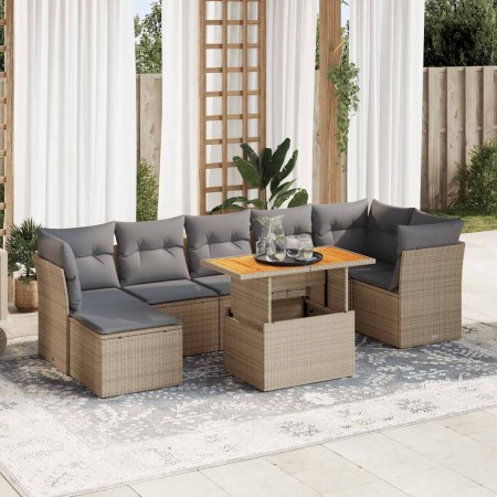 Set de sofás de jardín y cojines 8 piezas ratán sintético beige von , Gartensets - Ref: Foro24-3326957, Preis: 568,55 €, Raba...