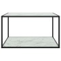 Mesa de centro negra con vidrio de mármol blanco 90x90x50 cm de vidaXL, Mesas de centro - Ref: Foro24-322913, Precio: 81,93 €...