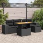 Set de sofás de jardín 6 piezas y cojines ratán sintético negro | Foro24|Onlineshop| Casa, Jardín y Más Foro24.es