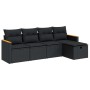 Set de muebles de jardín 5 pzas y cojines ratán sintético negro | Foro24|Onlineshop| Casa, Jardín y Más Foro24.es