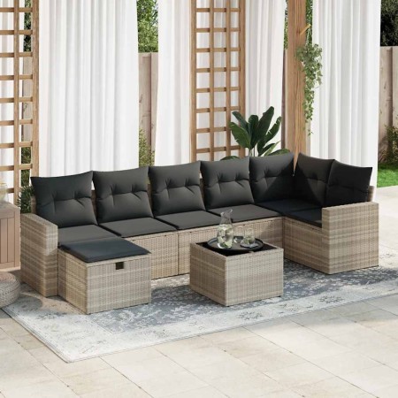 Set de sofás de jardín 8 pzas y cojines ratán sintético gris | Foro24|Onlineshop| Casa, Jardín y Más Foro24.es