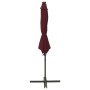 Cantilever parasol with pole and burgundy LED lights 300 cm by vidaXL, Umbrellas - Ref: Foro24-312342, Price: 102,69 €, Disco...