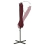 Cantilever parasol with pole and burgundy LED lights 300 cm by vidaXL, Umbrellas - Ref: Foro24-312342, Price: 102,69 €, Disco...