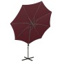 Cantilever parasol with pole and burgundy LED lights 300 cm by vidaXL, Umbrellas - Ref: Foro24-312342, Price: 102,69 €, Disco...