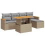 Set sofás jardín y cojines 6 pzas ratán sintético acacia beige | Foro24|Onlineshop| Casa, Jardín y Más Foro24.es