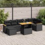 Set sofás jardín y cojines 8 pzas ratán sintético acacia negro | Foro24|Onlineshop| Casa, Jardín y Más Foro24.es