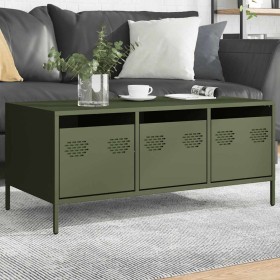 Mesa de centro acero laminado frío verde oliva