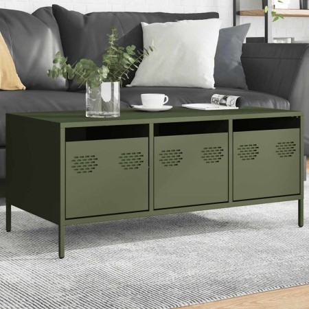 Mesa de centro acero laminado frío verde oliva 101,5x50x43,5 cm | Foro24|Onlineshop| Casa, Jardín y Más Foro24.es