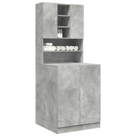 Muebles para lavadora 2 pzas madera de ingeniería gris hormigón de , Accesorios para lavadoras y secadoras - Ref: Foro24-3324...