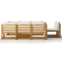 Garden furniture 9 pcs cream cushions solid acacia wood by vidaXL, Garden sets - Ref: Foro24-3057642, Price: 957,26 €, Discou...