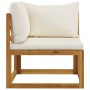 Garden furniture 9 pcs cream cushions solid acacia wood by vidaXL, Garden sets - Ref: Foro24-3057642, Price: 957,26 €, Discou...