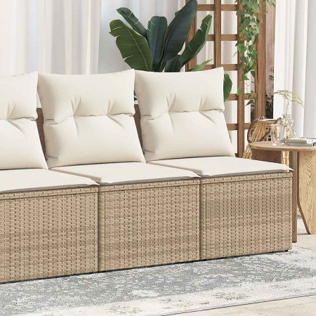 Set sofás jardín y cojines 4 pzas ratán sintético acacia beige de , Conjuntos de jardín - Ref: Foro24-3325244, Precio: 131,56...