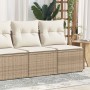 Set sofás jardín y cojines 4 pzas ratán sintético acacia beige by , Garden sets - Ref: Foro24-3325244, Price: 131,56 €, Disco...