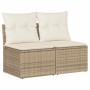 Set sofás jardín y cojines 4 pzas ratán sintético acacia beige de , Conjuntos de jardín - Ref: Foro24-3325244, Precio: 131,56...