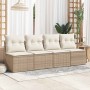 Set sofás jardín y cojines 4 pzas ratán sintético acacia beige by , Garden sets - Ref: Foro24-3325244, Price: 131,56 €, Disco...