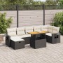 Set sofás jardín y cojines 5 pzas ratán sintético acacia negro | Foro24|Onlineshop| Casa, Jardín y Más Foro24.es