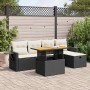 Set sofás jardín y cojines 6 pzas ratán sintético acacia negro | Foro24|Onlineshop| Casa, Jardín y Más Foro24.es