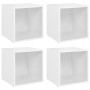 TV furniture 4 pcs white plywood 37x35x37 cm by vidaXL, TV Furniture - Ref: Foro24-805500, Price: 57,10 €, Discount: %