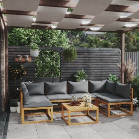 7-piece garden furniture set with cushions made of solid acacia wood by vidaXL, Garden sets - Ref: Foro24-3057622, Price: 680...