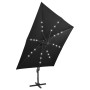 Ampelschirm mit Mast und schwarzen LED-Leuchten 300 cm von vidaXL, Sonnenschirme - Ref: Foro24-312348, Preis: 292,72 €, Rabat...