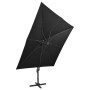 Cantilever umbrella with pole and black LED lights 300 cm by vidaXL, Umbrellas - Ref: Foro24-312348, Price: 292,49 €, Discoun...