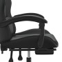 Swivel gaming chair with footrest in black synthetic leather by , Gaming chairs - Ref: Foro24-349563, Price: 126,93 €, Discou...