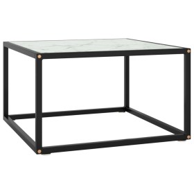 Mesa de centro negra con vidrio de mármol blanco 60x60x35 cm de vidaXL, Mesas de centro - Ref: Foro24-322873, Precio: 60,99 €...