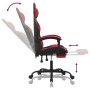 Silla gaming giratoria y reposapiés cuero sintético negro rojo de , Sillones para videojuegos - Ref: Foro24-349580, Precio: 1...