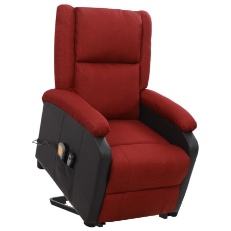 Sillón de masaje elevable tela rojo tinto | Foro24|Onlineshop| Casa, Jardín y Más Foro24.es