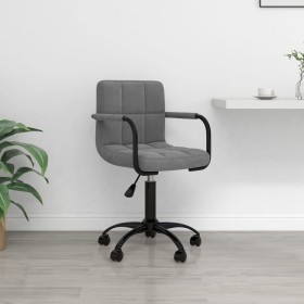 Silla de oficina giratoria de terciopelo gris