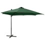 Cantilever parasol with pole and green LED lights 300 cm by vidaXL, Umbrellas - Ref: Foro24-312329, Price: 185,18 €, Discount: %