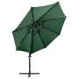 Cantilever parasol with pole and green LED lights 300 cm by vidaXL, Umbrellas - Ref: Foro24-312329, Price: 185,18 €, Discount: %