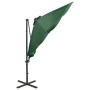 Cantilever parasol with pole and green LED lights 300 cm by vidaXL, Umbrellas - Ref: Foro24-312329, Price: 185,18 €, Discount: %