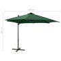 Cantilever parasol with pole and green LED lights 300 cm by vidaXL, Umbrellas - Ref: Foro24-312329, Price: 185,18 €, Discount: %