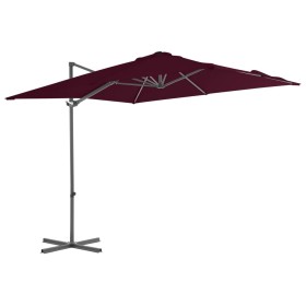 Cantilever umbrella with a steel post in burgundy red, 250x250 cm. by vidaXL, Umbrellas - Ref: Foro24-312308, Price: 94,99 €,...