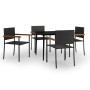 Juego de comedor para jardín 5 piezas negro by , Garden sets - Ref: Foro24-3099420, Price: 287,65 €, Discount: %