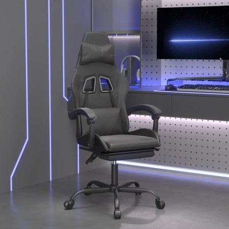 Silla gaming con reposapiés cuero sintético negro de , Sillones para videojuegos - Ref: Foro24-3143862, Precio: 126,93 €, Des...