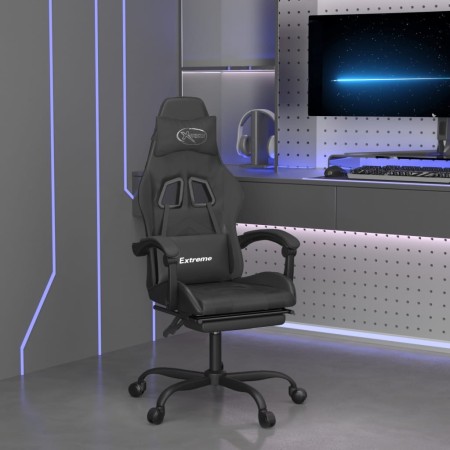 Silla gaming con reposapiés cuero sintético negro de , Sillones para videojuegos - Ref: Foro24-3143910, Precio: 128,28 €, Des...