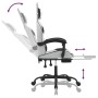 Silla gaming con reposapiés cuero sintético blanco negro von , Gaming-Stühle - Ref: Foro24-3143888, Preis: 127,88 €, Rabatt: %