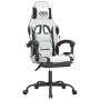 Silla gaming con reposapiés cuero sintético blanco negro von , Gaming-Stühle - Ref: Foro24-3143888, Preis: 127,88 €, Rabatt: %