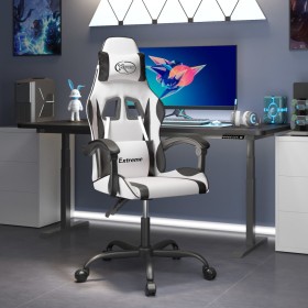 Synthetic leather gaming chair in black and white by , Gaming chairs - Ref: Foro24-3143876, Price: 117,99 €, Discount: %