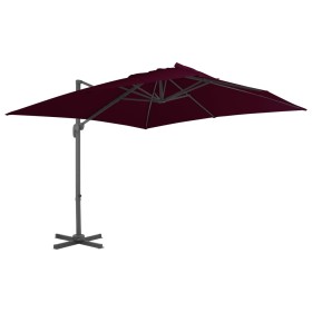 Cantilever parasol with burgundy red aluminum pole 300x300cm by vidaXL, Umbrellas - Ref: Foro24-312314, Price: 126,38 €, Disc...