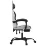 Silla gaming con reposapiés cuero sintético blanco negro de , Sillones para videojuegos - Ref: Foro24-3143912, Precio: 129,17...