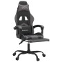 Silla gaming con reposapiés cuero sintético negro gris de , Sillones para videojuegos - Ref: Foro24-3143906, Precio: 128,28 €...