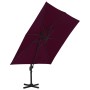 Cantilever parasol with burgundy red aluminum pole 300x300cm by vidaXL, Umbrellas - Ref: Foro24-312314, Price: 126,48 €, Disc...