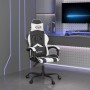 Silla gaming cuero sintético negro y blanco de , Sillones para videojuegos - Ref: Foro24-3143895, Precio: 117,94 €, Descuento: %