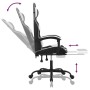 Silla gaming con reposapiés cuero sintético negro blanco de , Sillones para videojuegos - Ref: Foro24-3143883, Precio: 127,03...