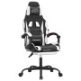 Silla gaming con reposapiés cuero sintético negro blanco by , Gaming chairs - Ref: Foro24-3143883, Price: 127,03 €, Discount: %