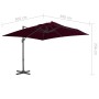 Cantilever parasol with burgundy red aluminum pole 300x300cm by vidaXL, Umbrellas - Ref: Foro24-312314, Price: 126,48 €, Disc...